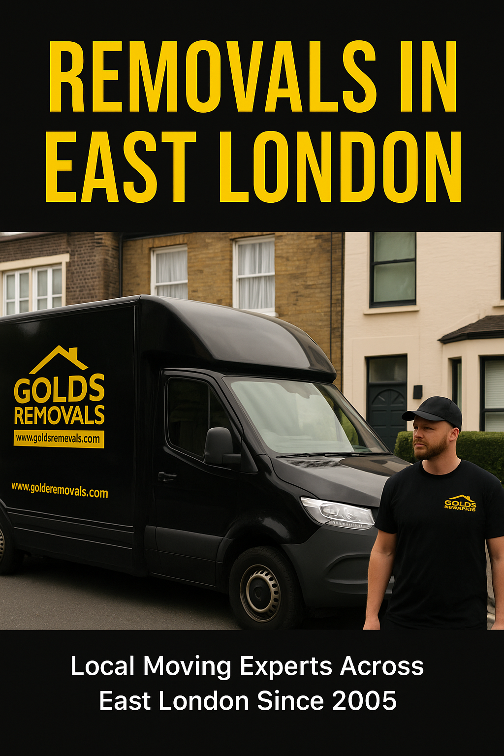 Gold’s Removals team unloading a van on a residential street in East London