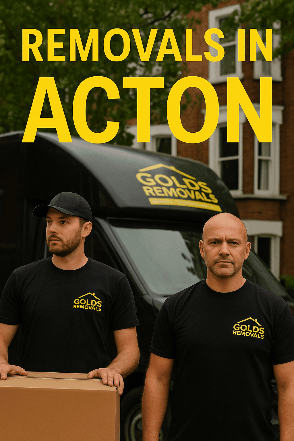 Gold’s Removals team unloading a van outside a residential property in Acton, West London