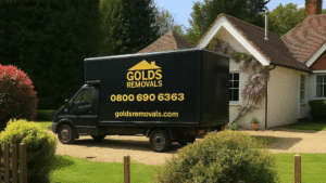 Gold’s Removals branded moving van in London